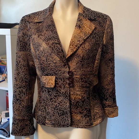 Tobias Plum Size 10 Slight shoulder padding Cotton Poly 3button - Picture 1 of 13